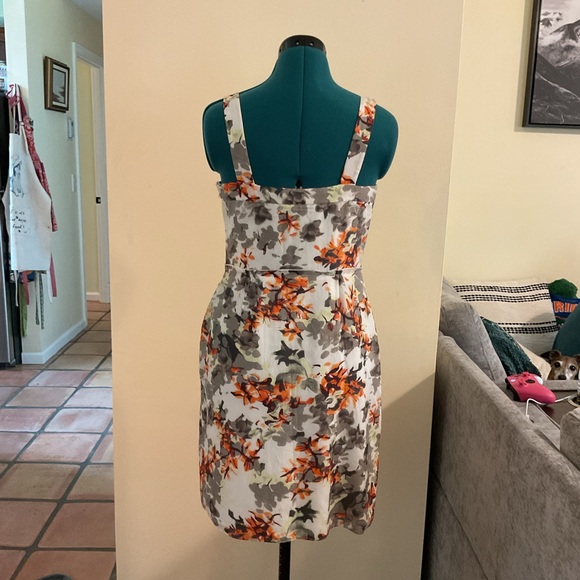 Banana Republic Floral Midi Dress - Orange and Gray - Picture 2 of 3